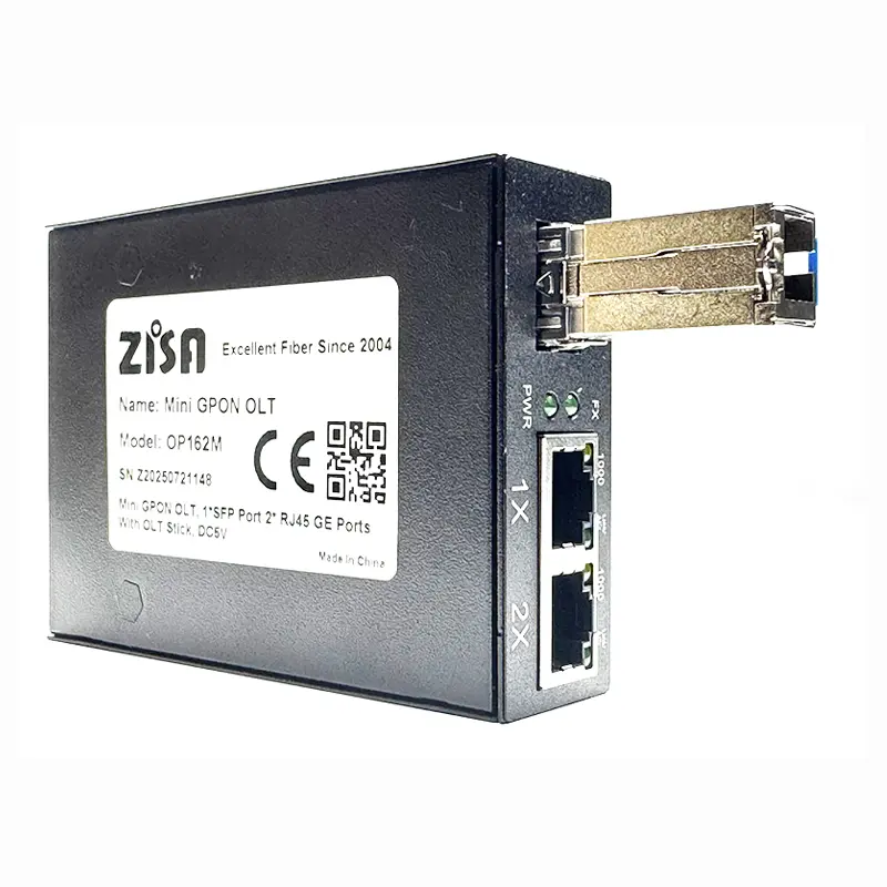 GPON Mini OLT, 1310RX/1490TX 1.244G-RX/2.488G-TX 2dBm 8km SC/UPC, With 2GE Uplink Port