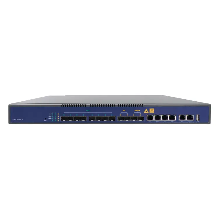 OP1608, GPON OLT, 8* GPON port,2*10GE SFP+, 2*GE SFP, 4*GE RJ45,AC power