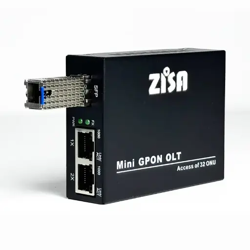 [112904] GPON Mini OLT, 1310RX/1490TX 1.244G-RX/2.488G-TX 2dBm 8km SC/UPC, With 2GE Uplink Port